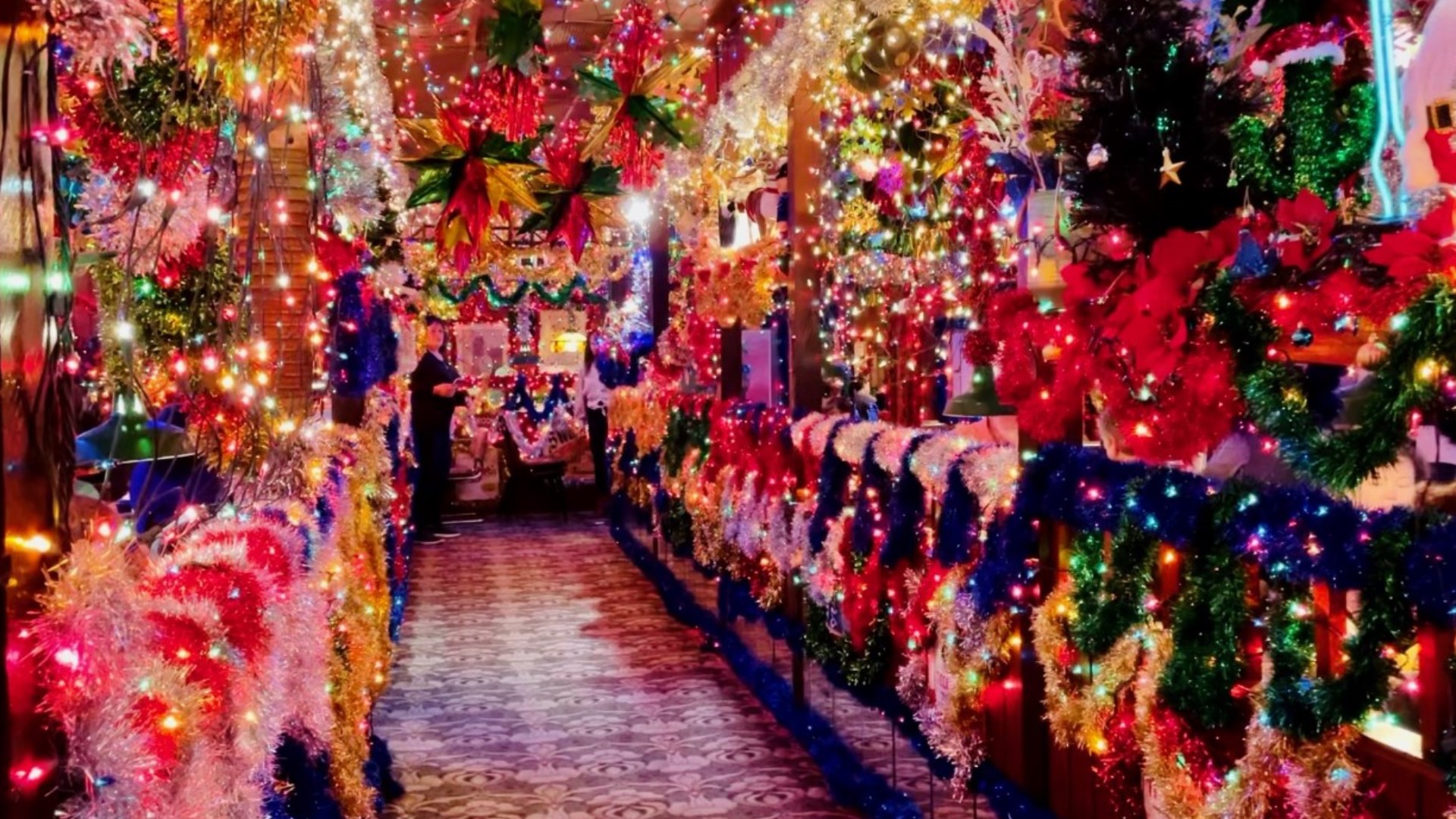 Campo Verde, a Tex-Mex restaurant in Arlington, has floor-to-ceiling Christmas decorations. People wait hours to experience the dazzling lights.