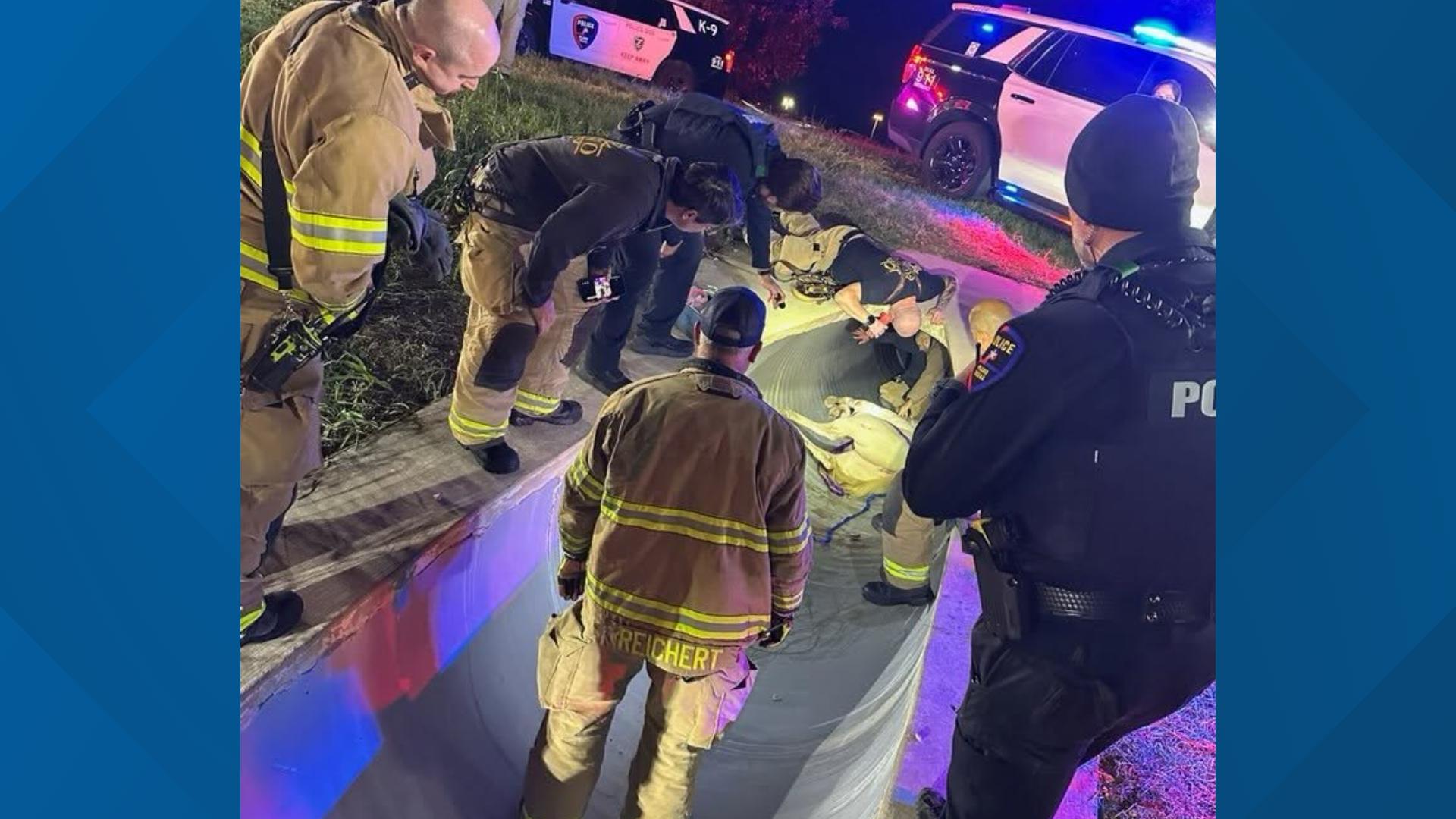 Plano firefighters rescue horse trapped in drainage ditch after ...