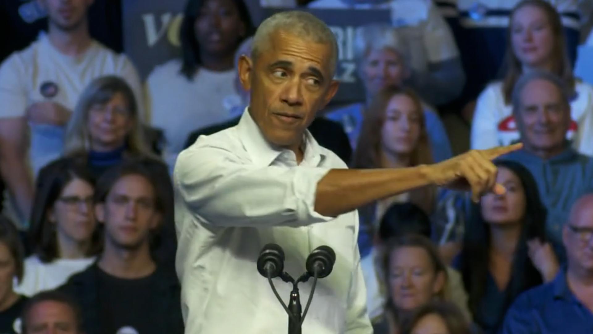 Former President Barack Obama spoke at a Harris-Walz campaign event in Philadelphia, Pennsylvania, on October 28, 2024.