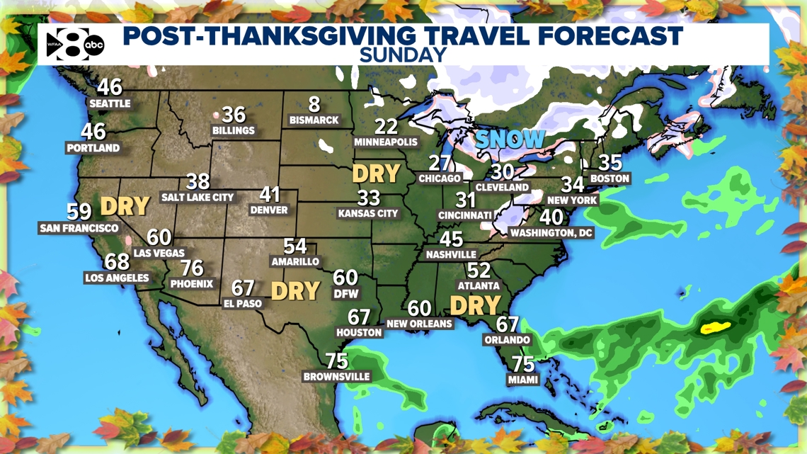 Daybyday breakdown of the storms affecting travel this Thanksgiving