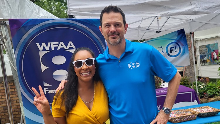 Scenes from WFAA's Family First event at the Cottonwood Art Festival in Richardson