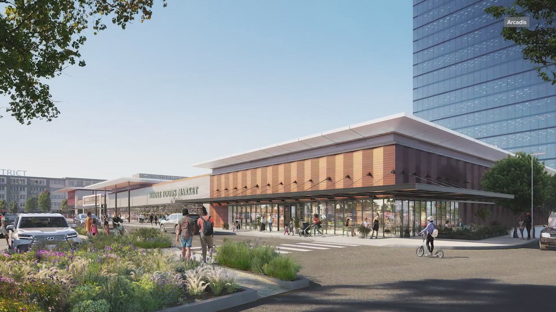 The Whole Foods Market will anchor a new upscale retail center called The Mix, a 112-acre mixed-use community.