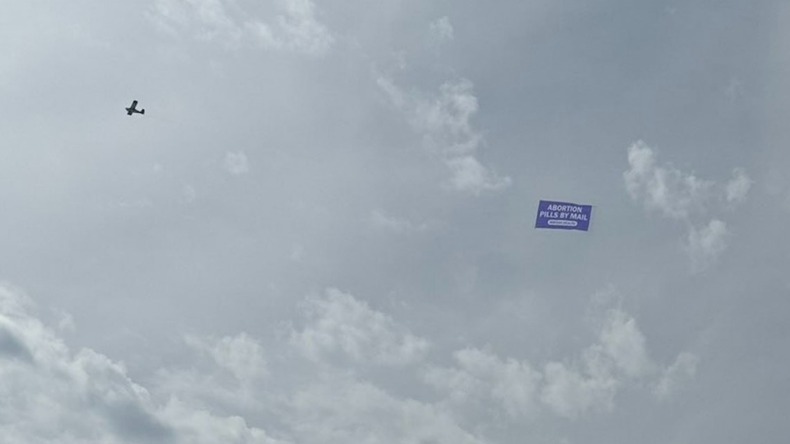 'Abortion pills' banner flies by Globe Life Field on Saturday - Vimarsana News