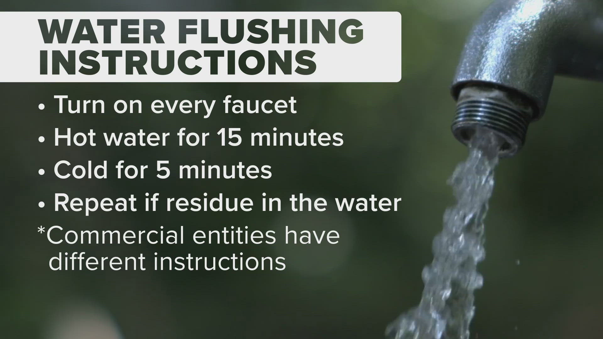 Now that the water is safe for consumption, the city issued steps on how to flush your water system from home.