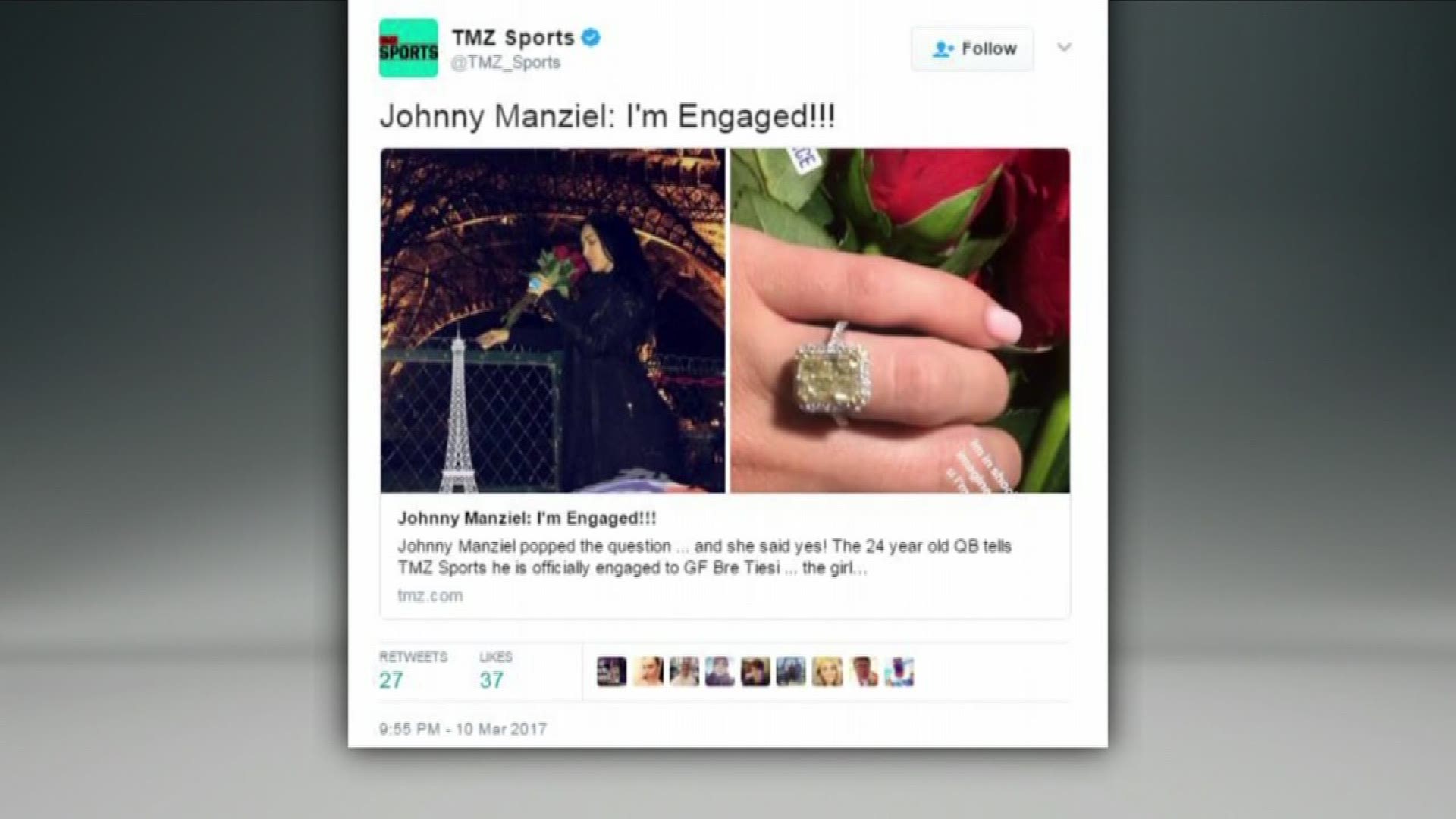 Johnny Manziel engaged to model Bre Ties