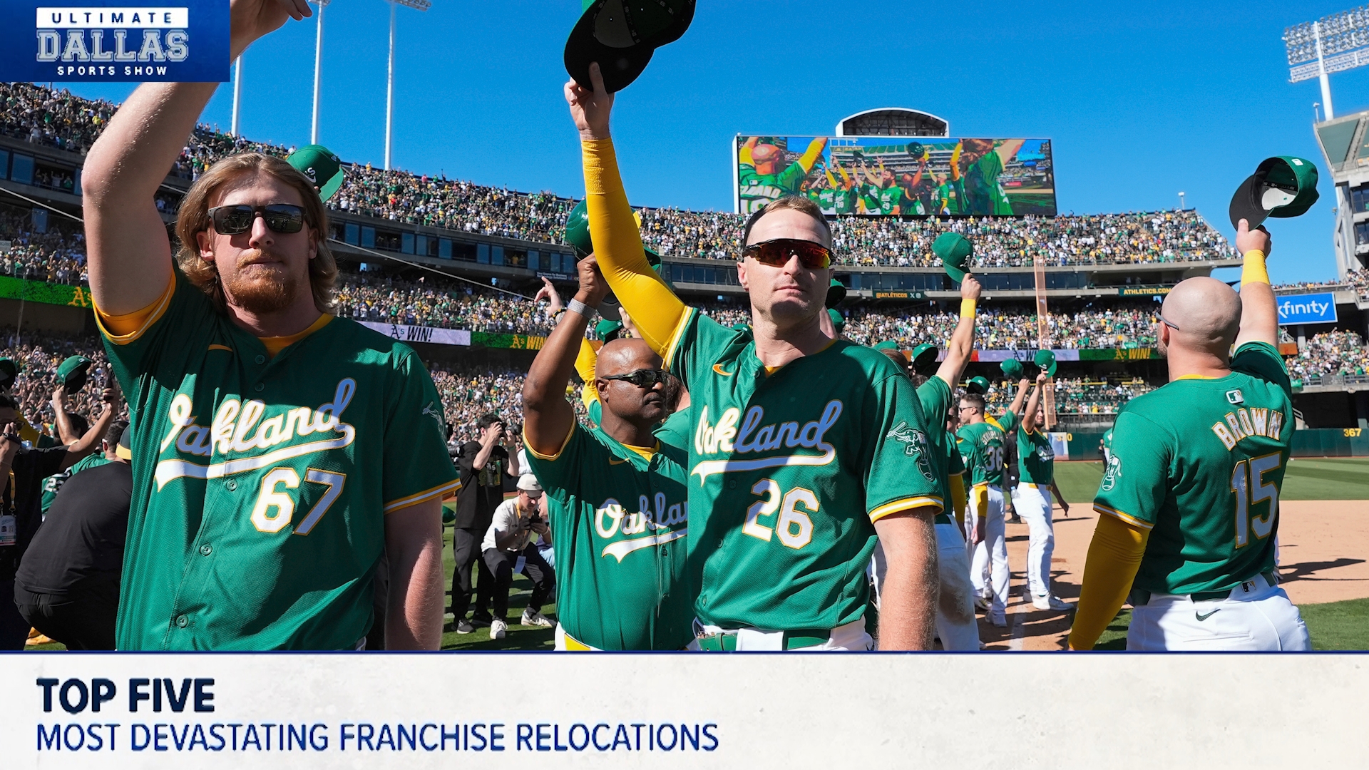 With the Athletics bidding farewell to Oakland, the Ultimate Dallas Sports Show breaks down the Top 5 most devastating North American sports franchise relocations.