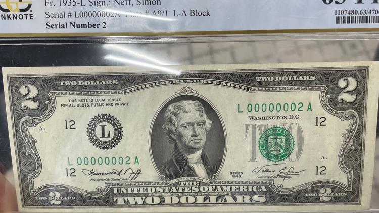 Two-dollar bill sold for thousands at auction goes viral | wfaa.com