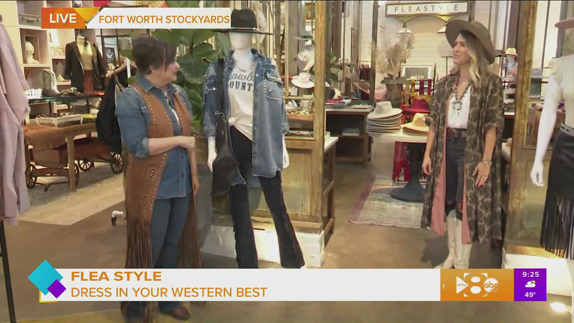 Paige gets the latest in western fashion trends at Flea Style in the Fort Worth Stockyards