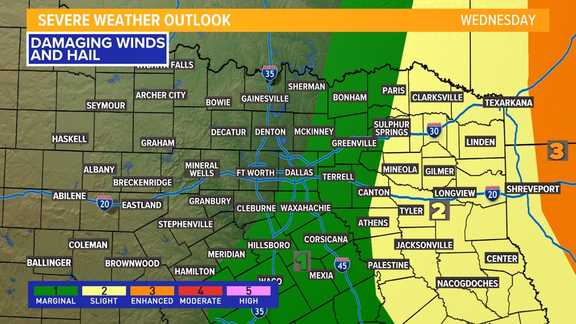 DFW weather: Latest storm chances and timing Wednesday | wfaa.com