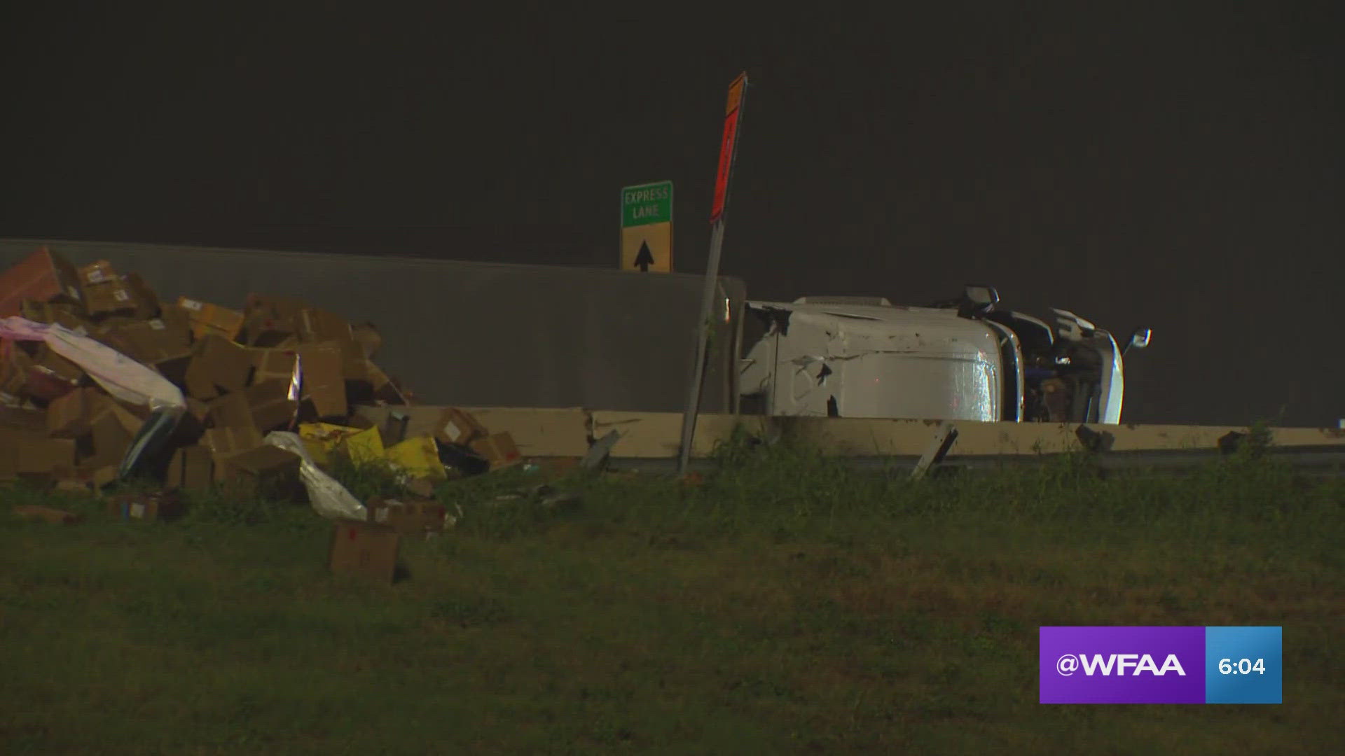 Crews are working to remove the truck from the roadway.