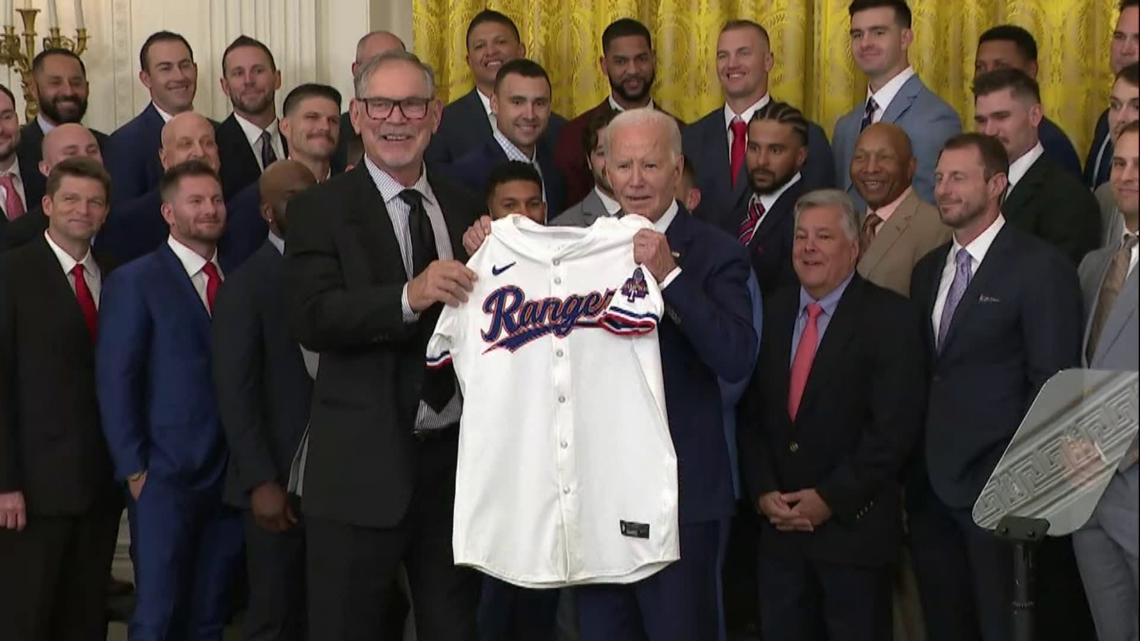 Texas Rangers visit The White House and President Biden | wfaa.com