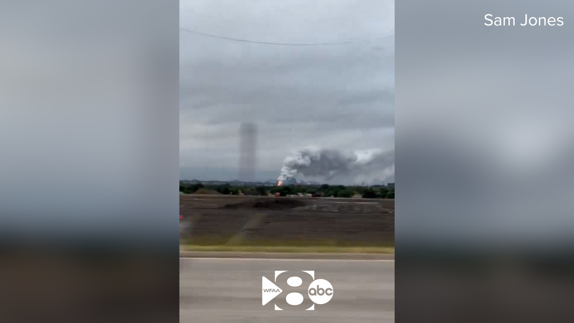 A viewer captured a large chemical fire burning at a pool store in Frisco, Texas Wednesday.