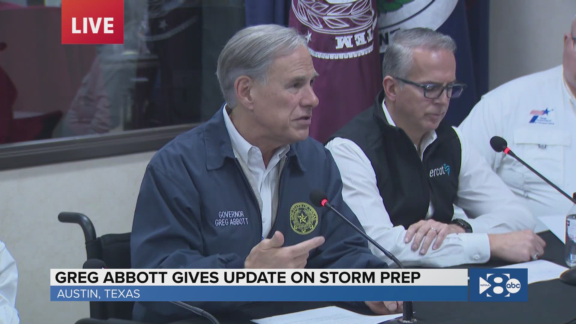 Texas Gov. Greg Abbott says roads could be icy and Texans should stay home if they can.