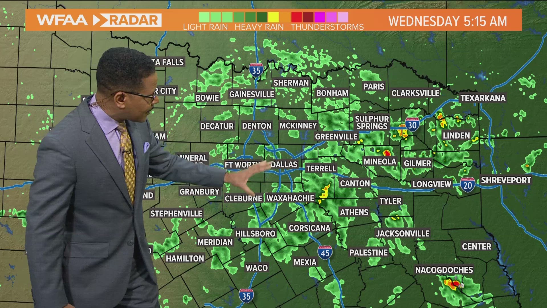 DFW Weather Light Wednesday rain; heavier showers possible Thursday