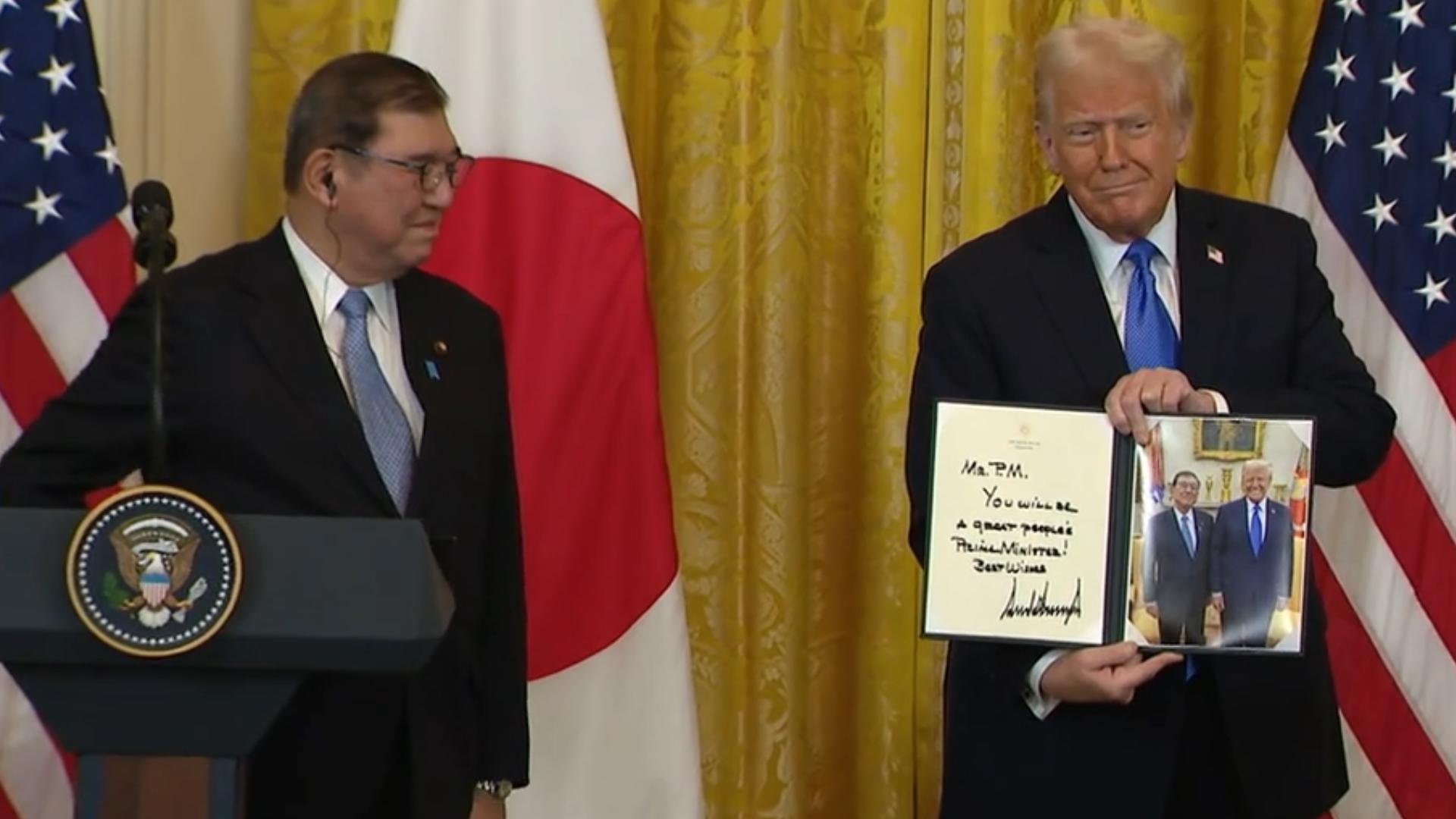 President Donald Trump held a full press conference with Japanese Prime Minister Shigeru Ishiba in Washington D.C. on February 7, 2025.