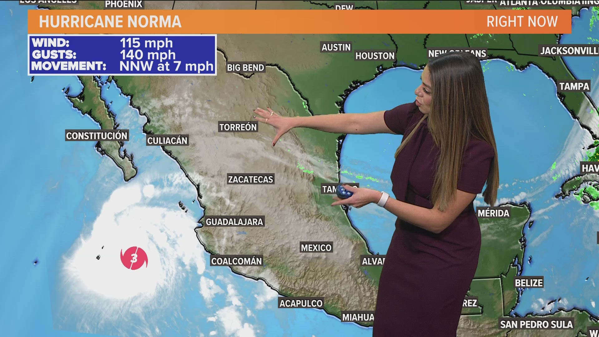 Hurricane Norma could cause some extra cloud cover in North Texas over the weekend.