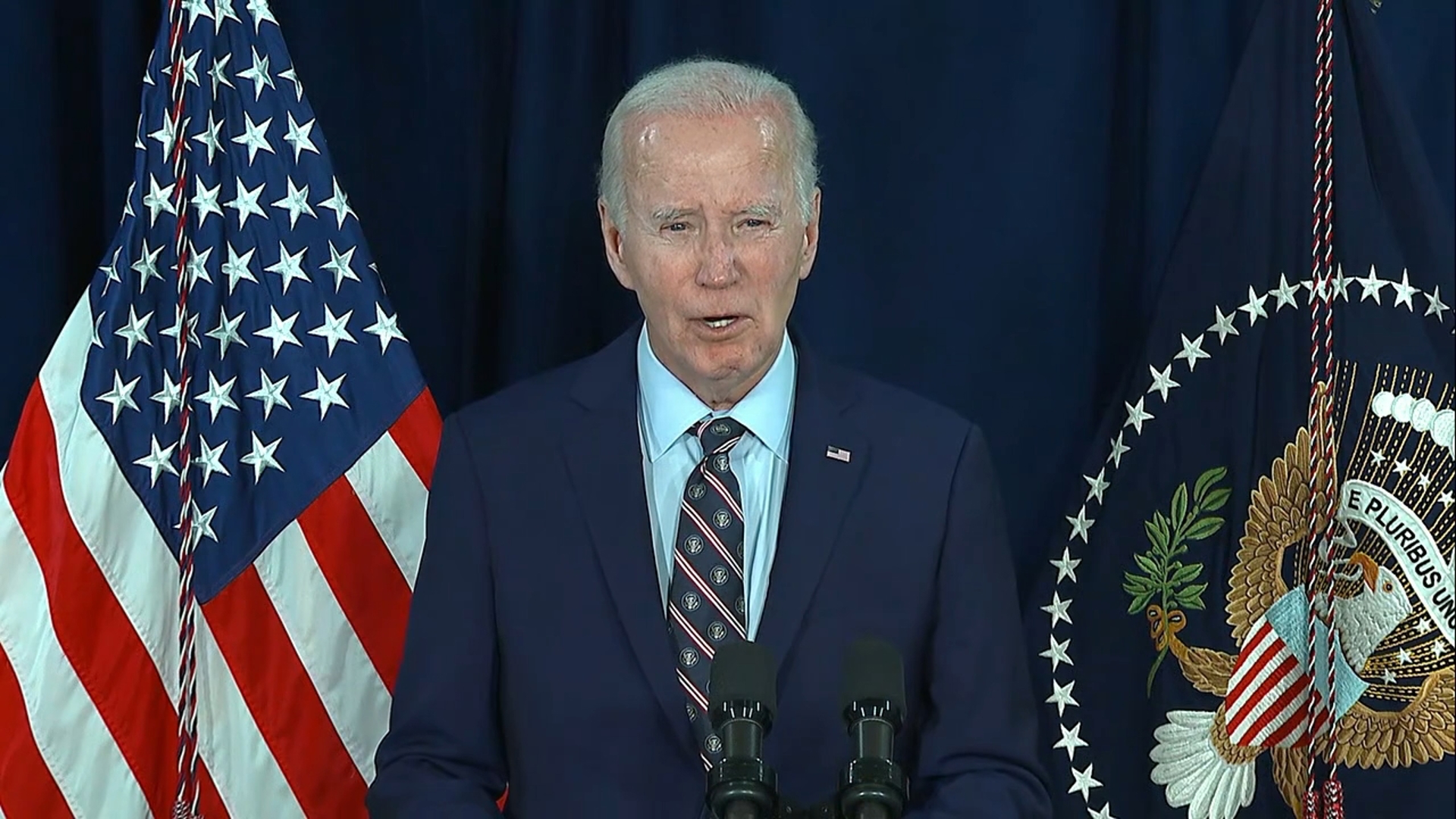 President Joe Biden delivered a full speech after the death of former president Jimmy Carter on December 29, 2024, in Wash ington, D.C.