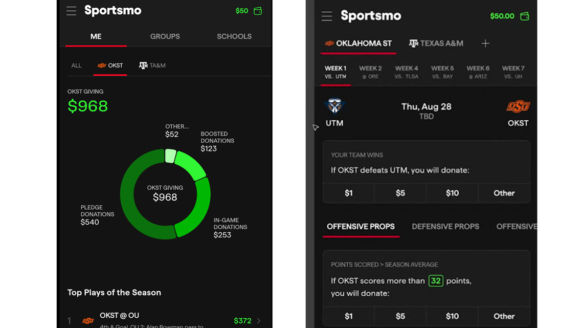 New app Sportsmo turns college football plays into real-time NIL donations