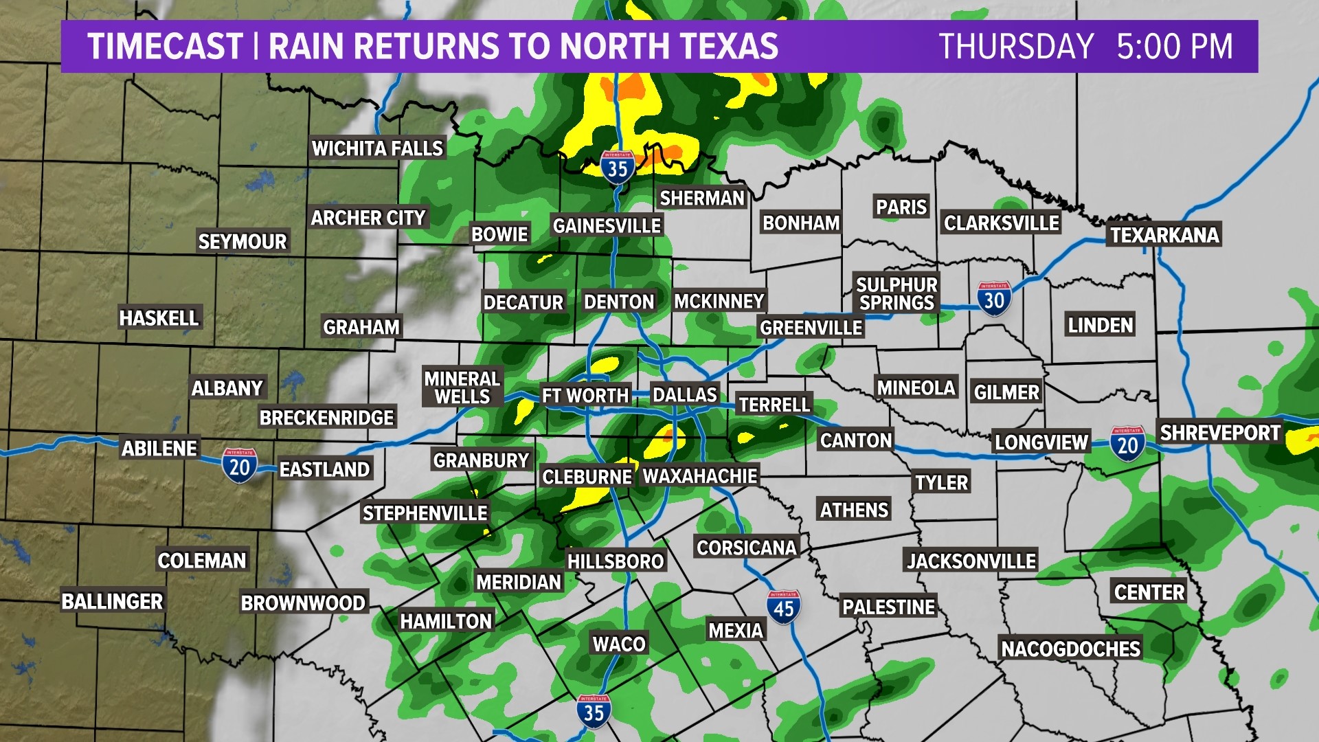 DFW Rain this afternoon