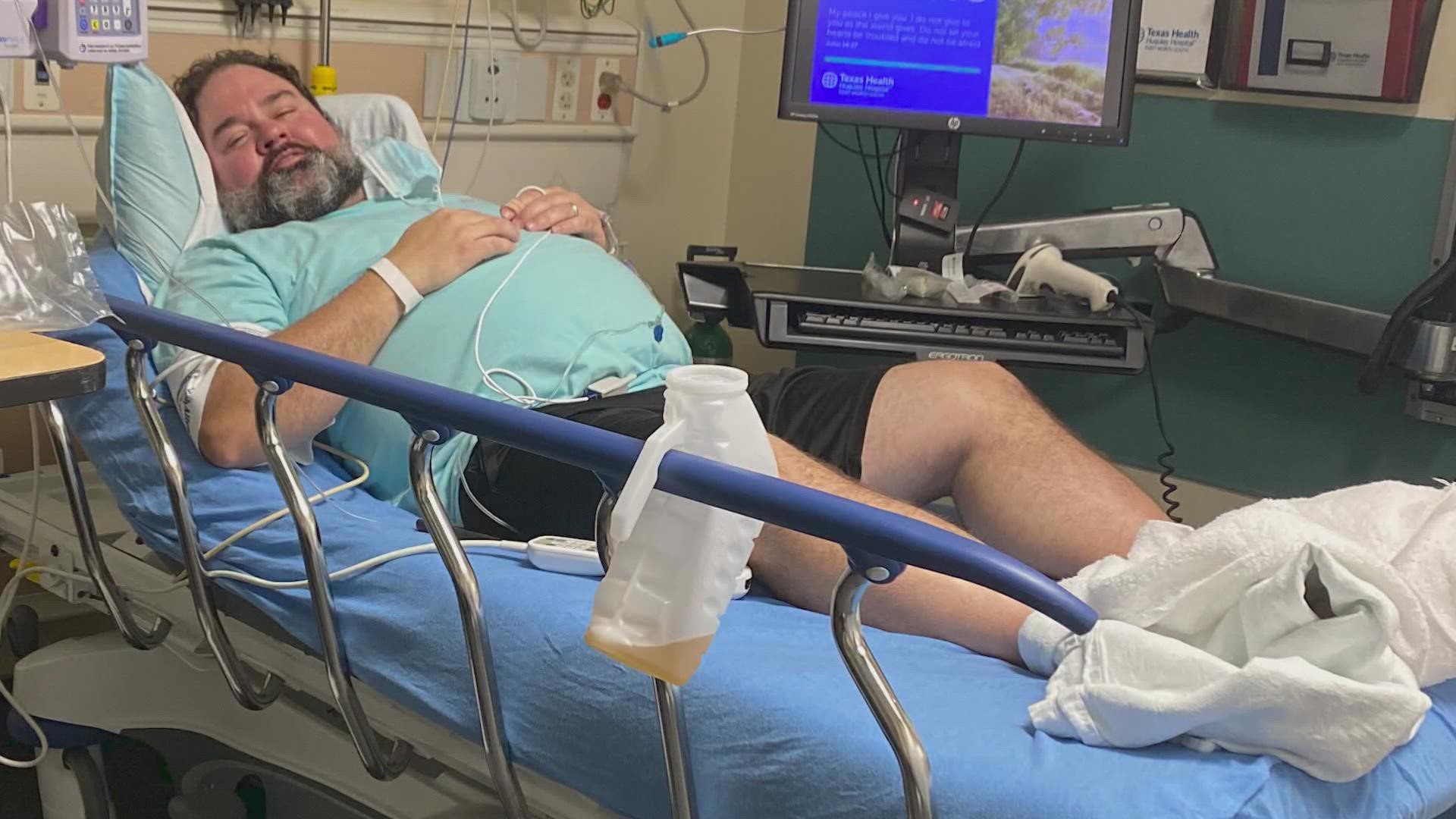 He's still struggling. But he's accomplishing more and more with the help of a motor-powered bionic knee.