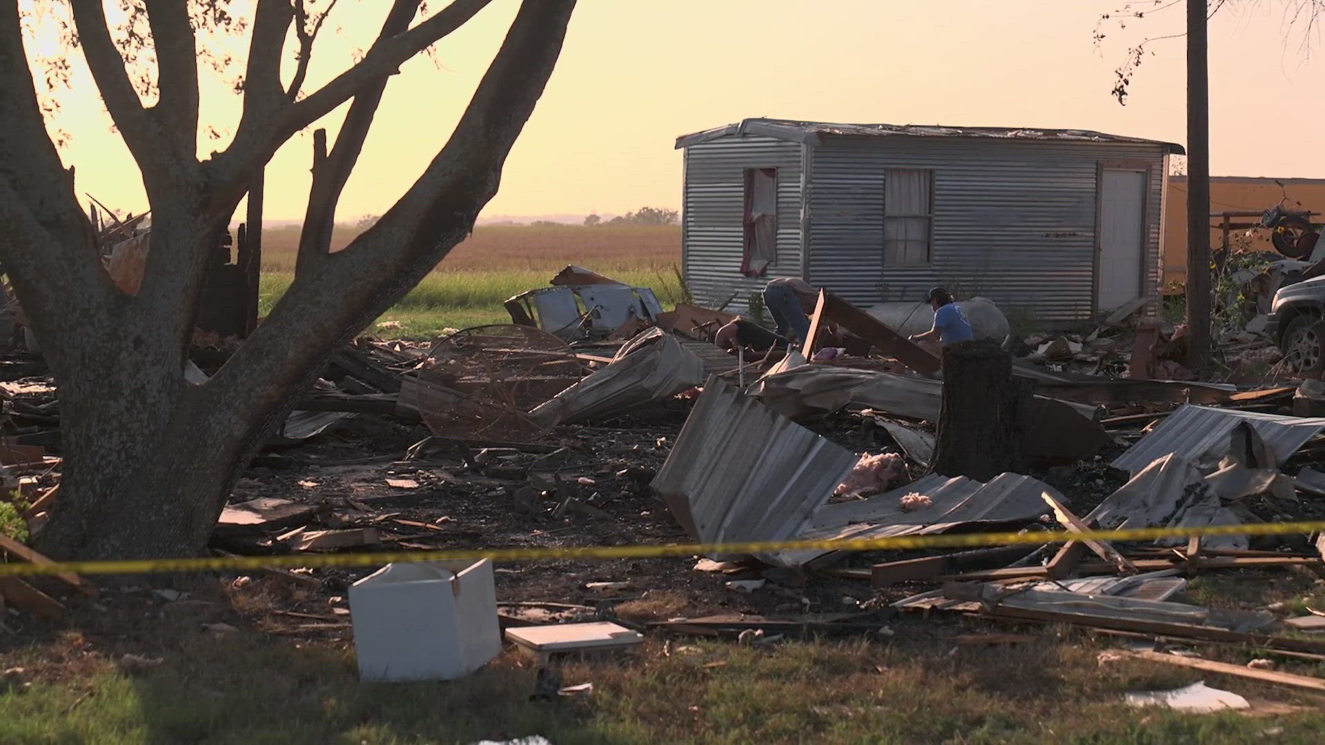 An elderly couple inside the home suffered significant burns, officials said and were transported to Parkland Hospital in Dallas, where they're recovering.