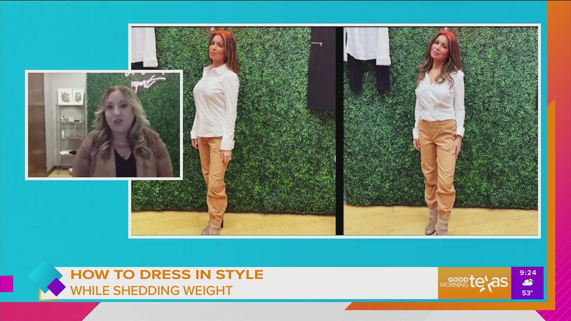 Texas Fashion Stylist of the Year, Jules Aldaz, is here to show us how you can still dress in style while shedding the weight.