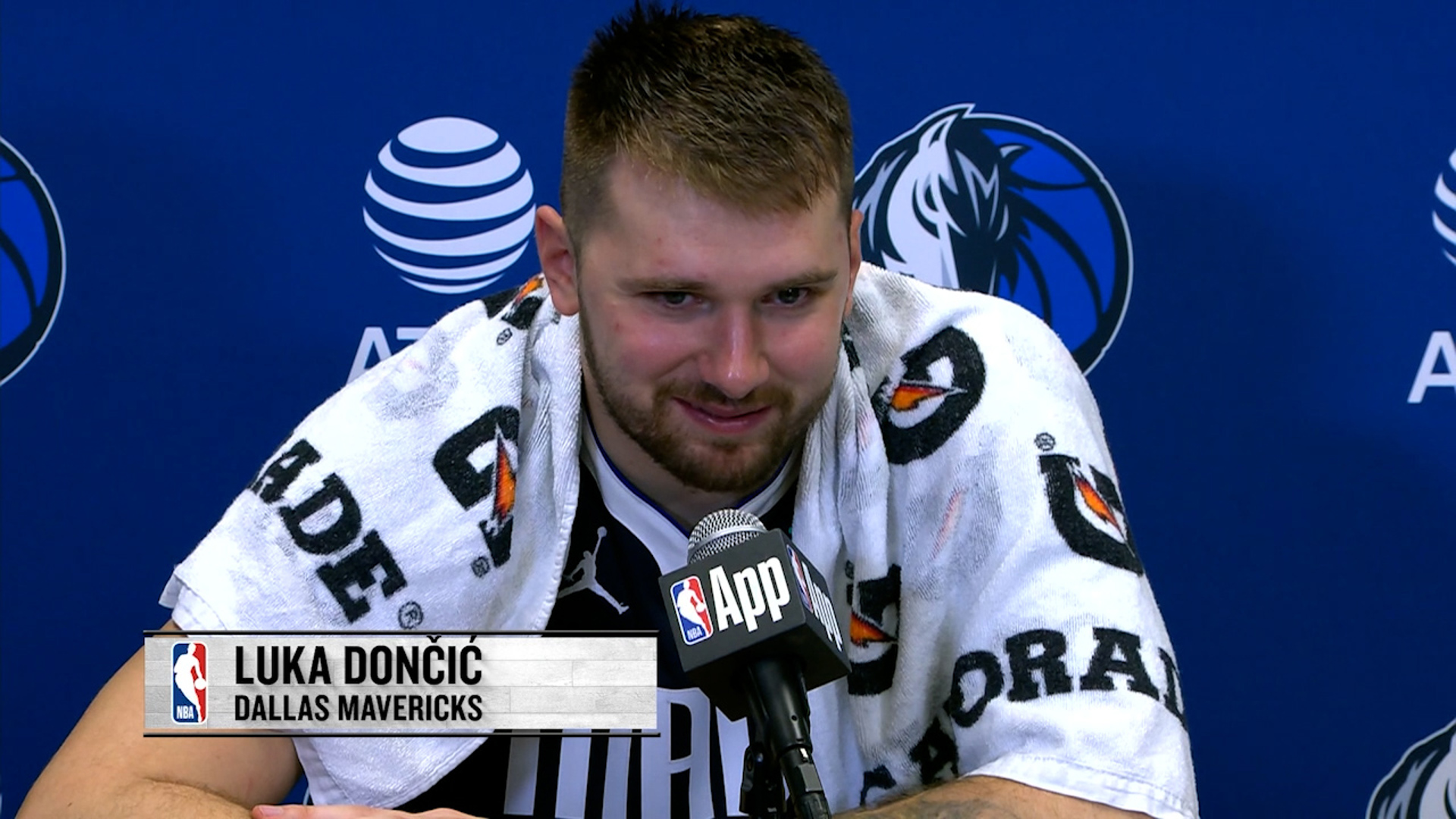 Luka Doncic spoke to the media after to the Mavs' win over the Timberwolves.