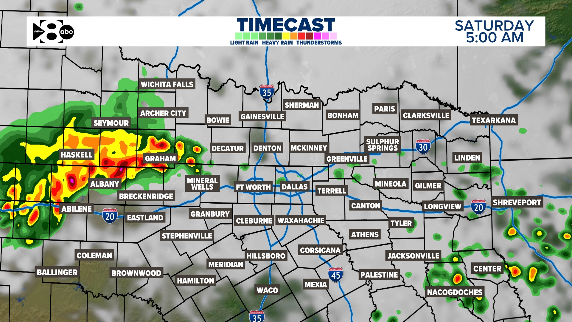 DFW Weather Saturday Rain timeline | wfaa.com