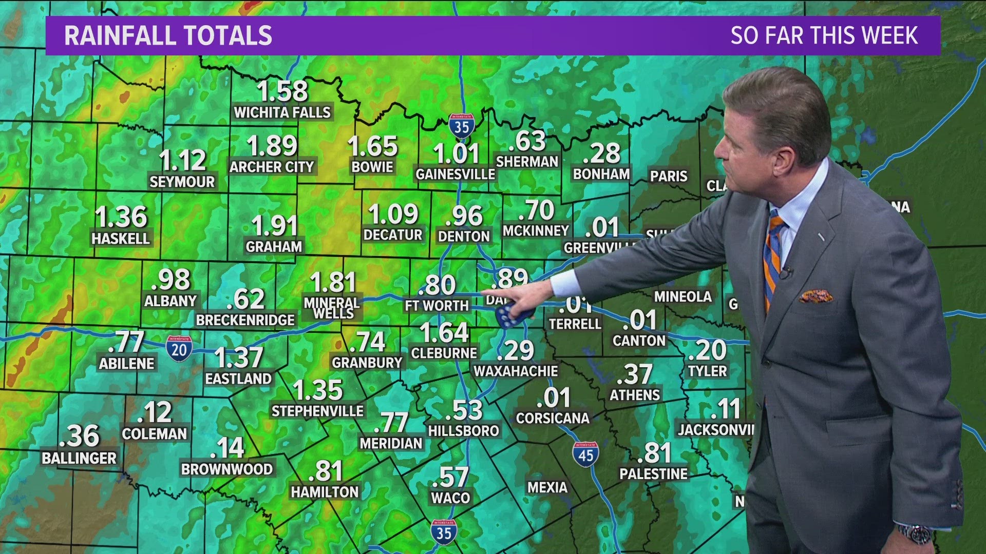 The rain has led to delays of up to 30 minutes on flights at Dallas-Fort Worth International Airport. But... listen, we really do need the rain!