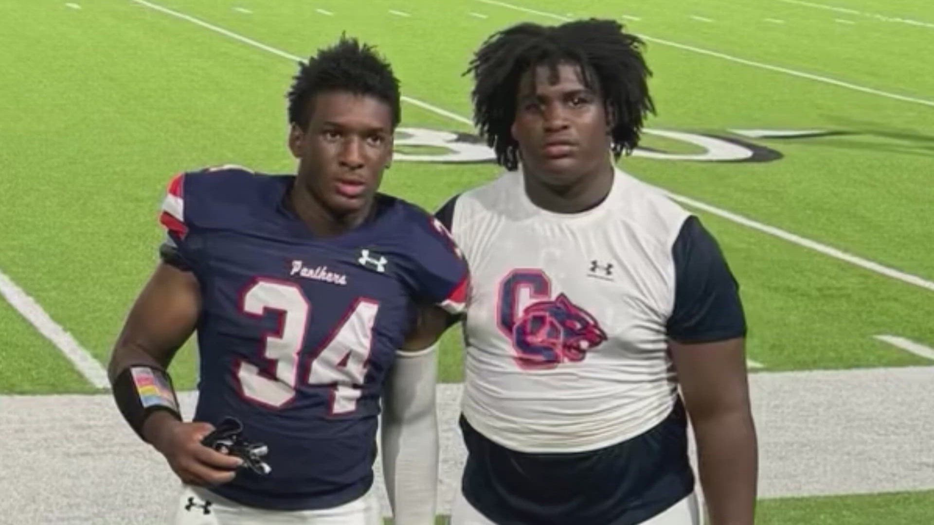 The Houston-area player collapsed during a football practice from the stroke.