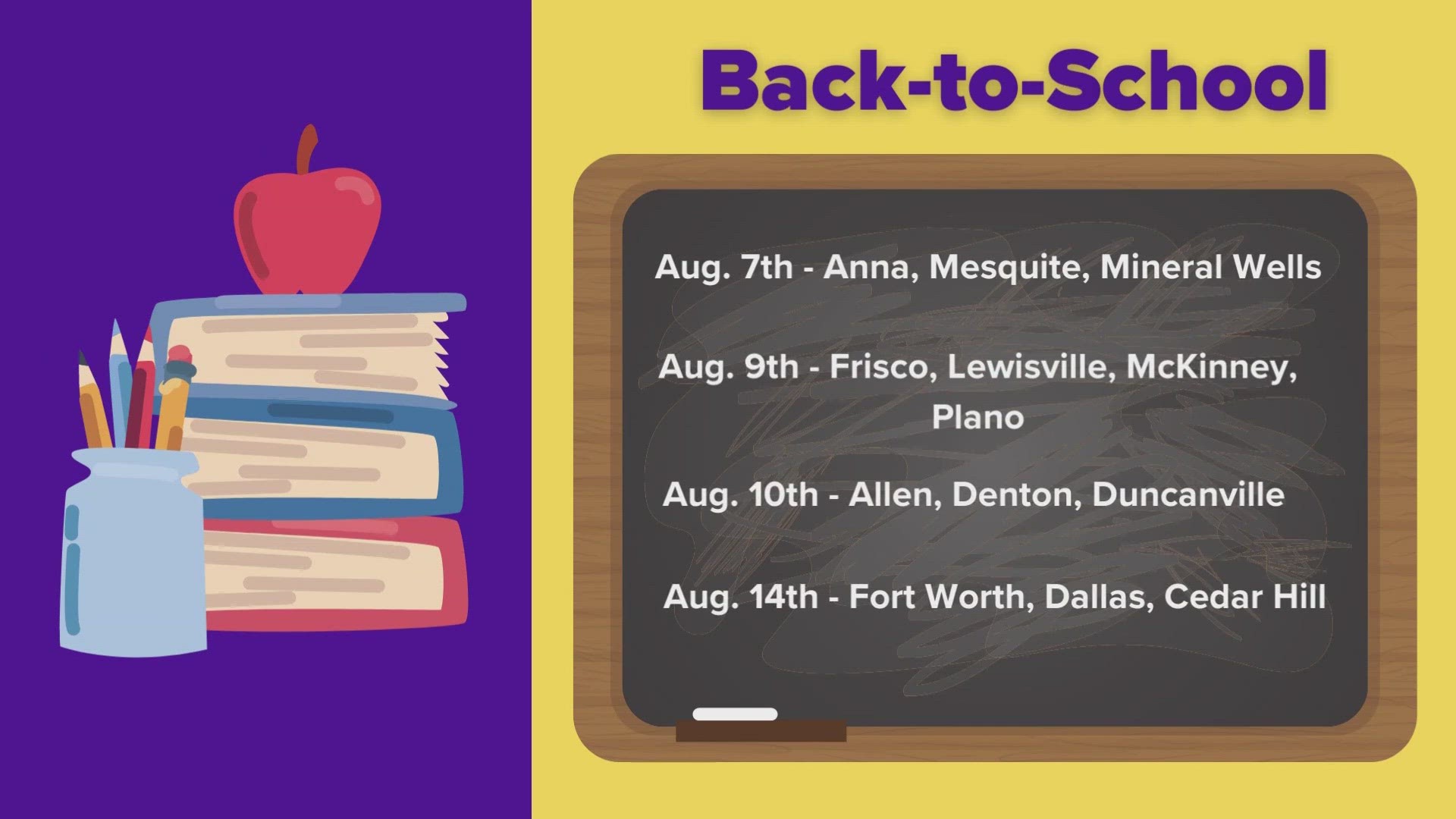School districts around the region will begin the new school year in a month. Here's a list of exactly when each district is starting the year.
