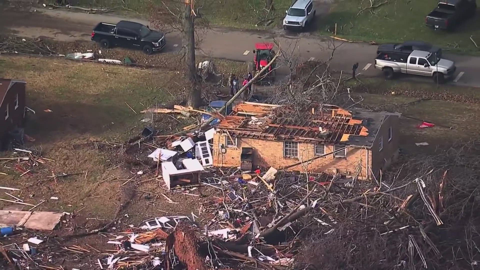 Six people were killed by the tornadoes, including a toddler and his mother.