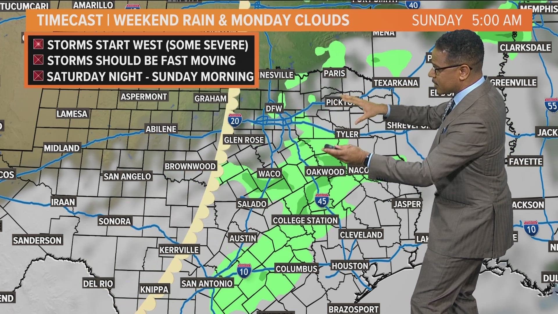 Greg Fields has a look at our weekend rain forecast in North Texas.