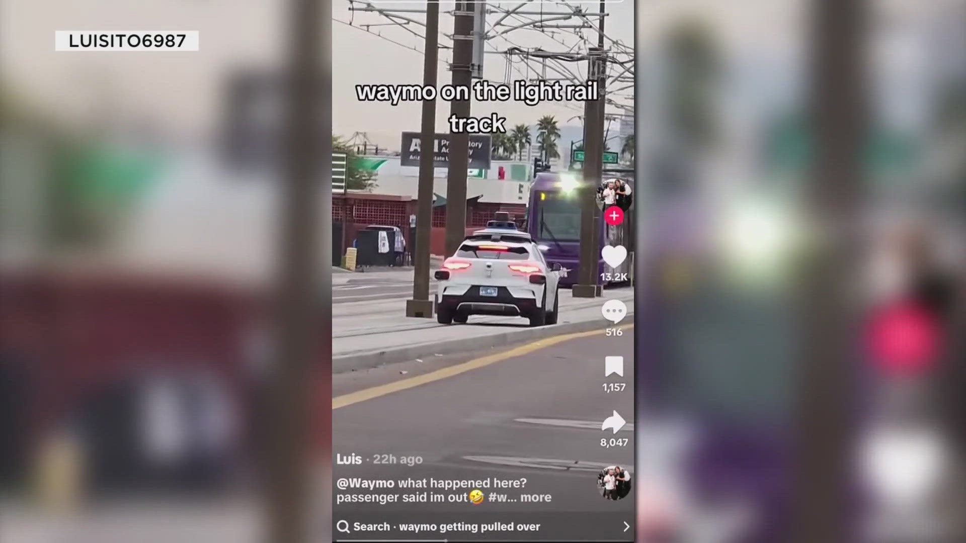 Waymo car drives on train tracks; passenger runs from vehicle | wfaa.com