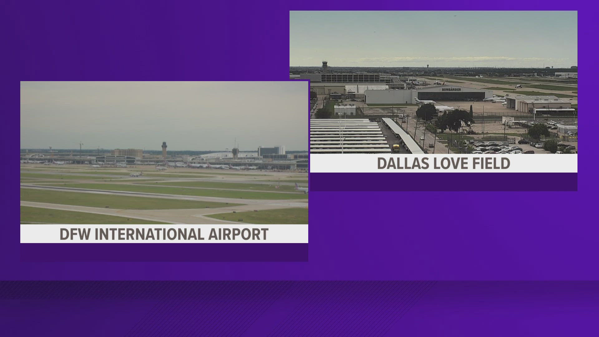 DFW Airport was placed under a ground stop, and later a ground delay, Sunday morning due to thunderstorms. 