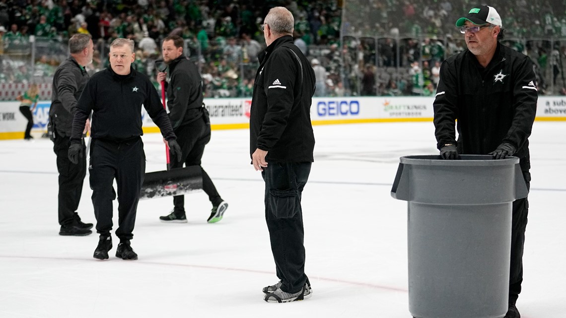 Stars vs. Golden Knights delay: Angry Dallas fans pelt ice with