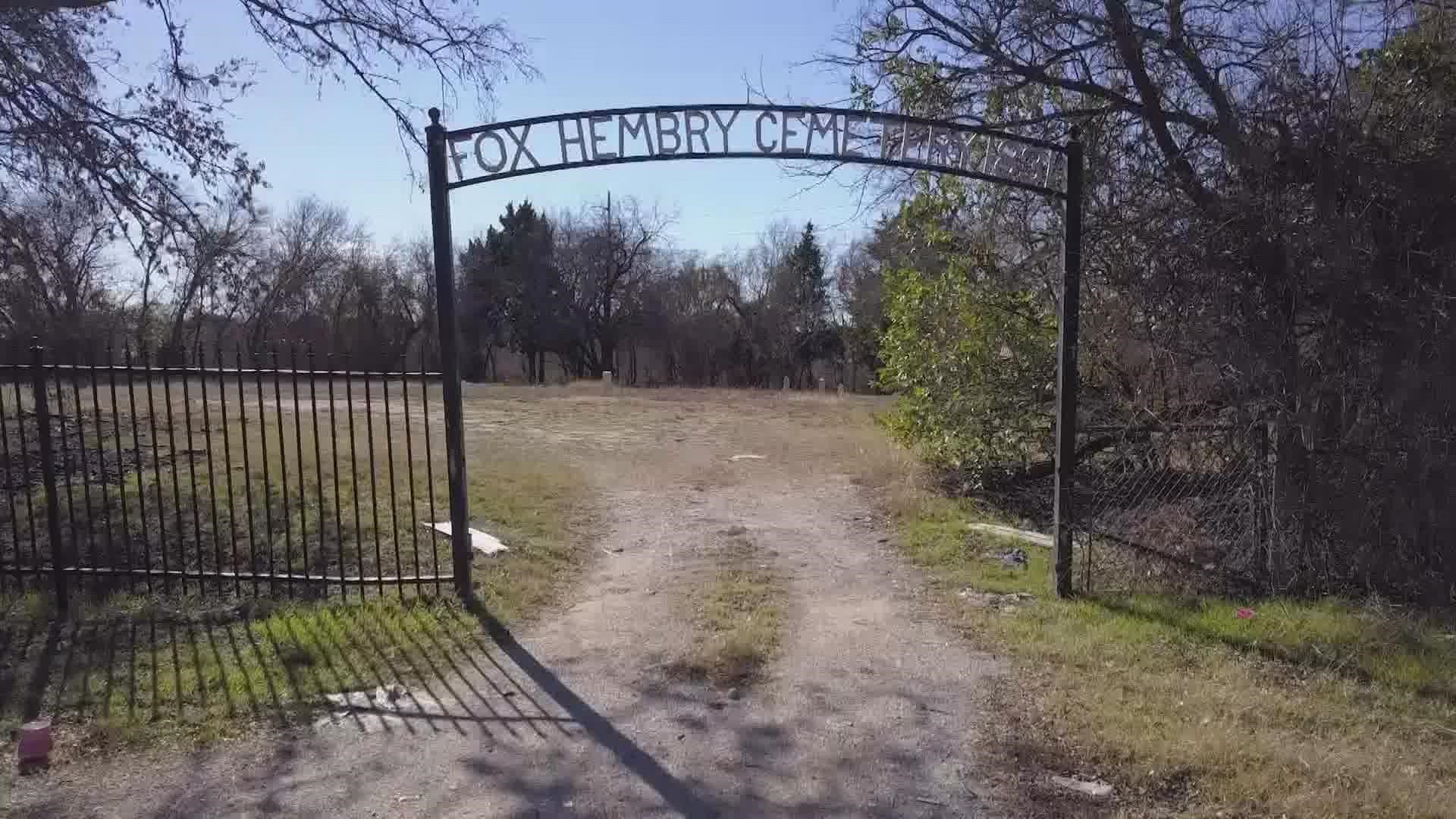 Volunteers will descend on the Fox-Hembry Cemetery, a plot of land hidden between railroad tracks and Valley Ridge Boulevard.