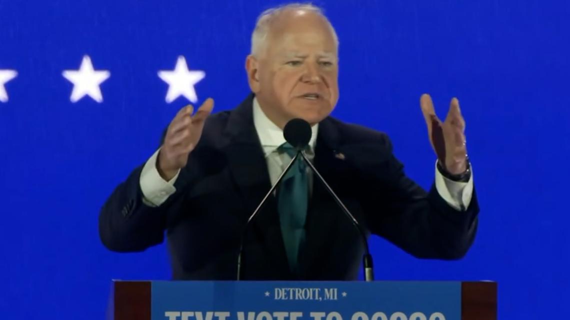 Tim Walz full speech at campaign event in Detroit, MI (Nov. 4, 2024
