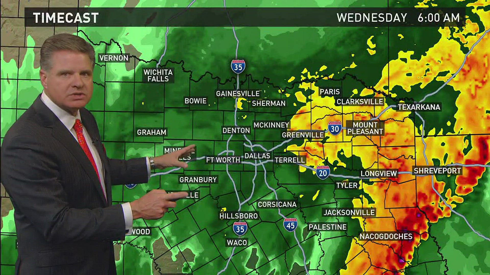 Chief meteorologist Pete Delkus forecasts the next two days of a wet week in North Texas.
