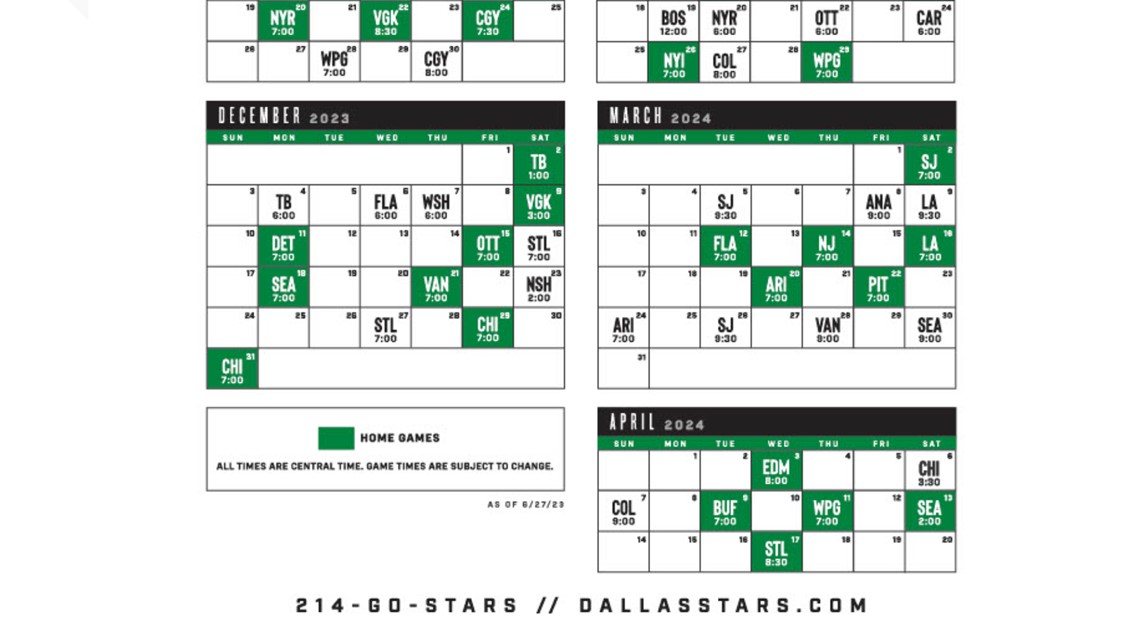 Dallas Stars announce 'blackout' jersey schedule for 2023-24 season