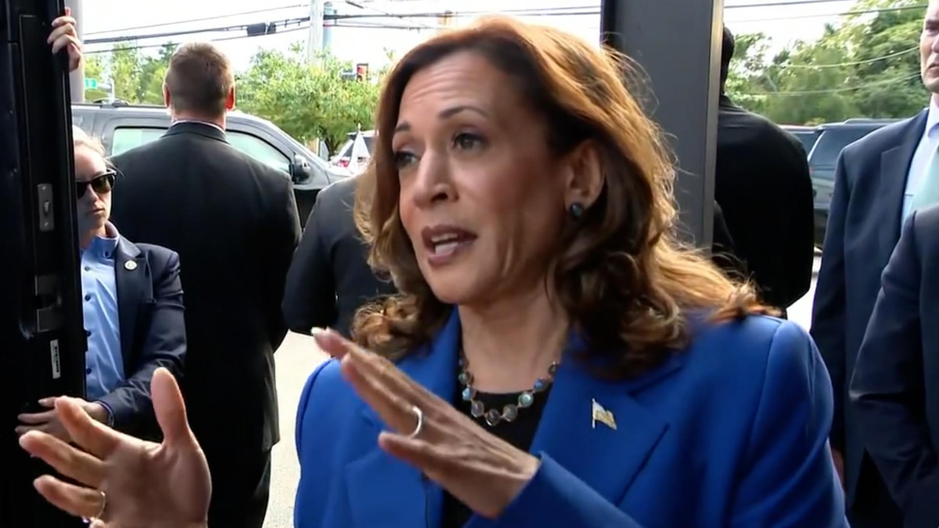 Vice President Kamala Harris stopped into a Primanti Bros. restaurant while on the campaign trail in Moon Twp, Pennsylvania.