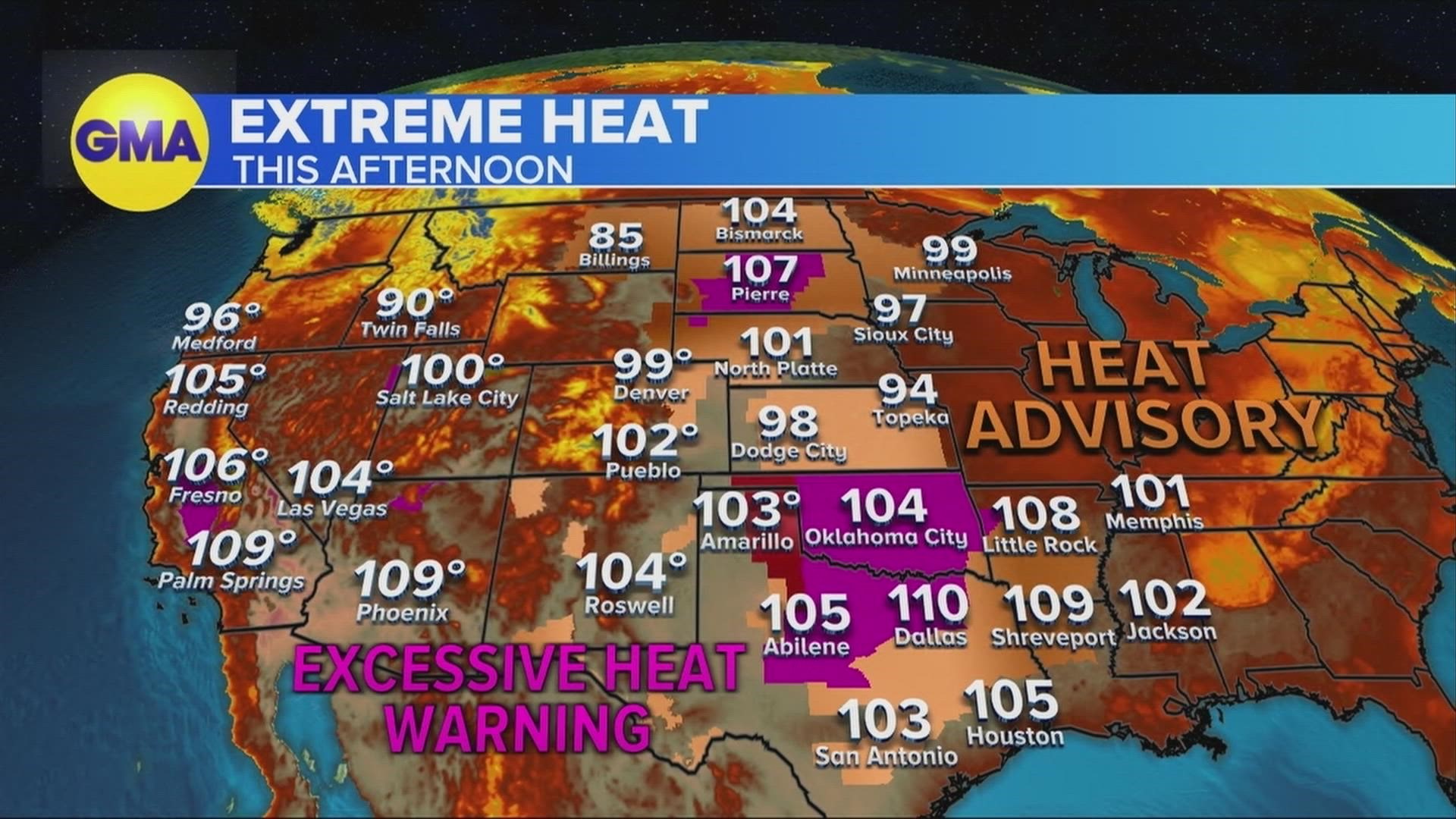 Greg gives the national audience a look at the scorching hot heat wave we're seeing in Dallas.