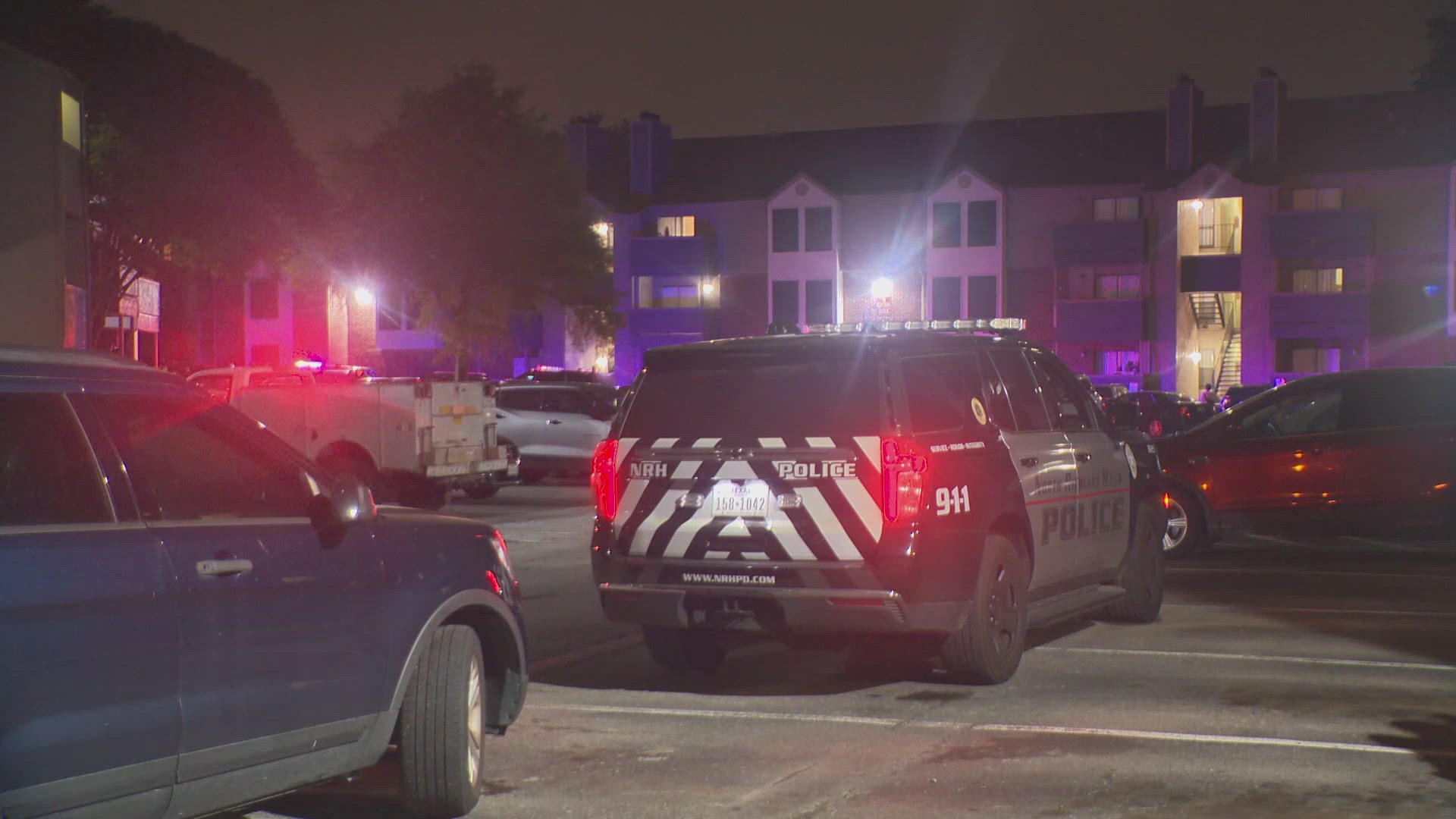 Two people were found shot in a wrecked vehicle Tuesday night in North Richland Hills, police said.
