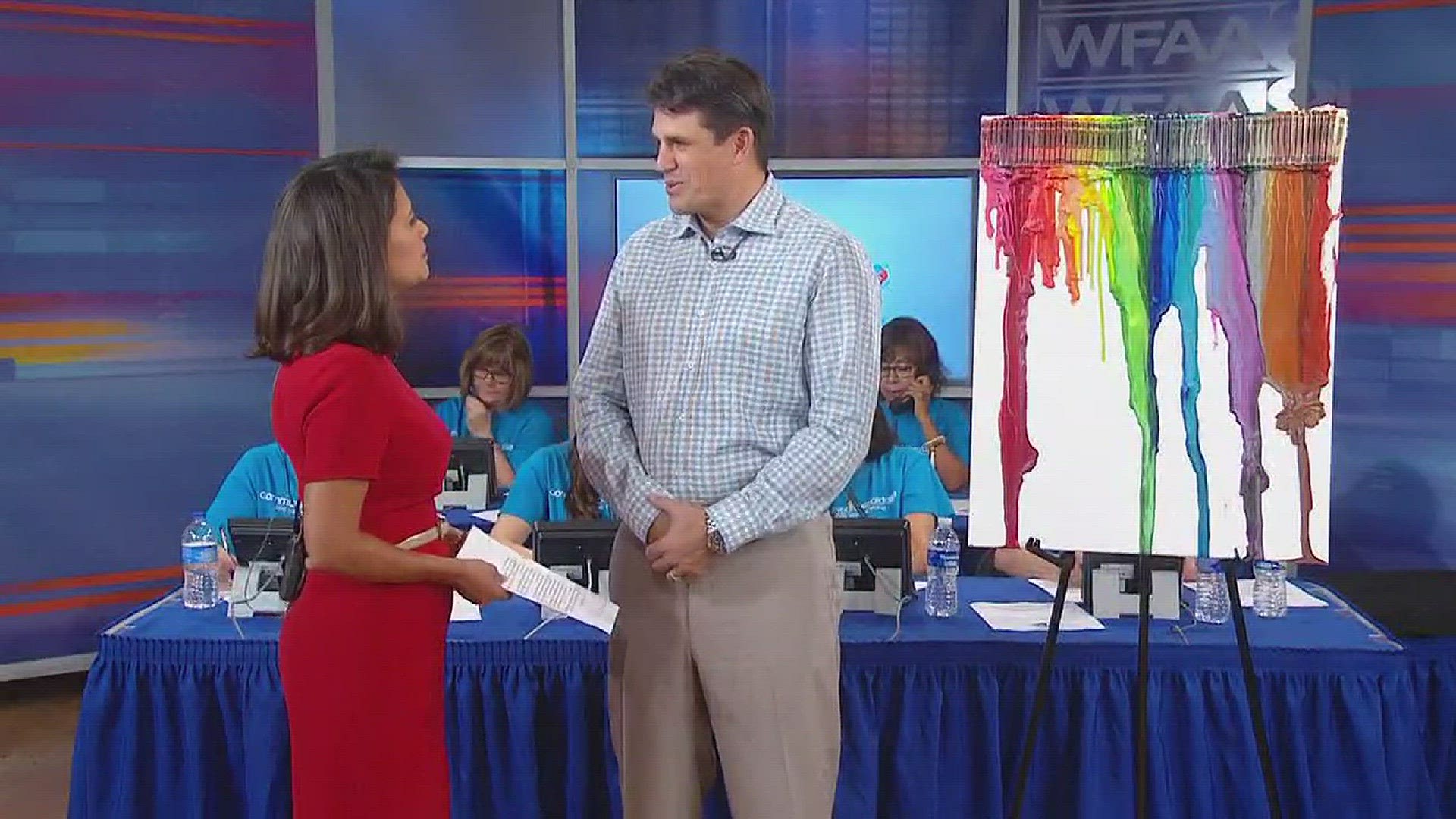 WFAA's crayon painting auctioned and sold Monday