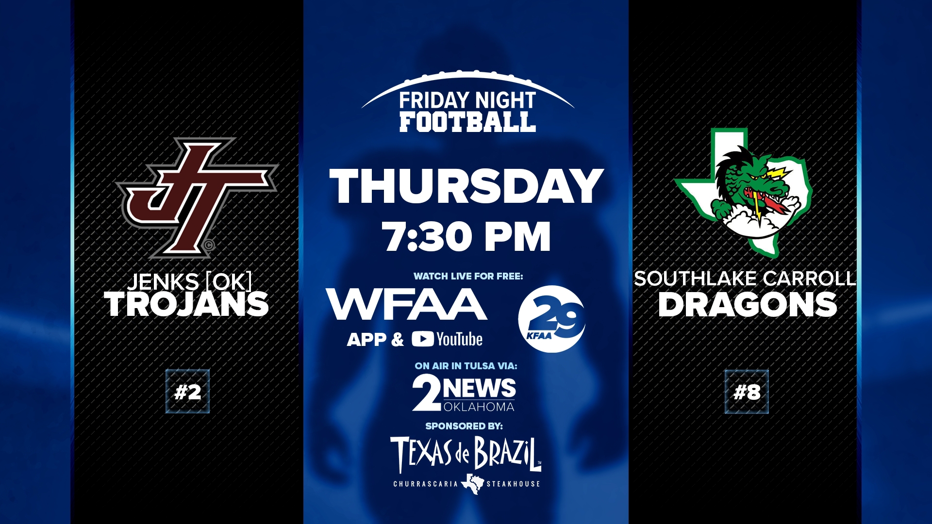 Friday Night Football | Special Thursday broadcast to feature Southlake Carroll against top-ranked Oklahoma squad