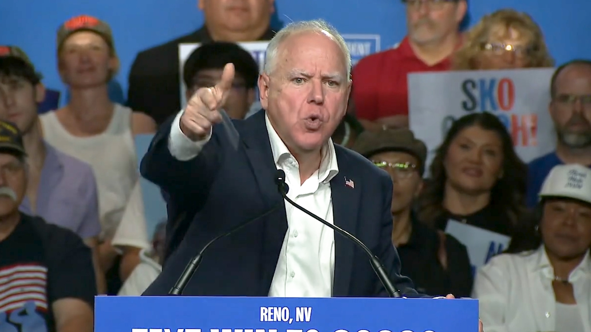 Watch Tim Walz's full speech from his campaign rally in Reno Nevada, on October 8, 2024.