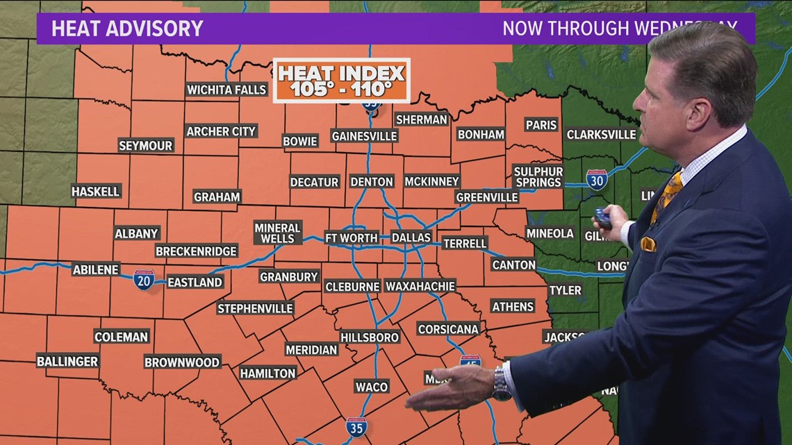 DFW weather: Heat advisory for North Texas through Wednesday | wfaa.com