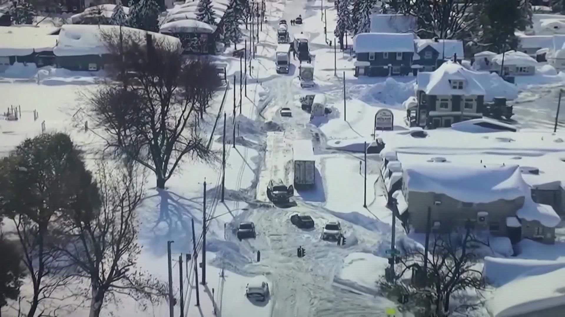 Military police enforce driving ban in snow-stricken Buffalo