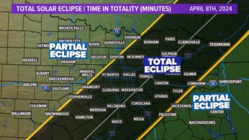 Texas total solar eclipse: Areas with longest times in totality | wfaa.com