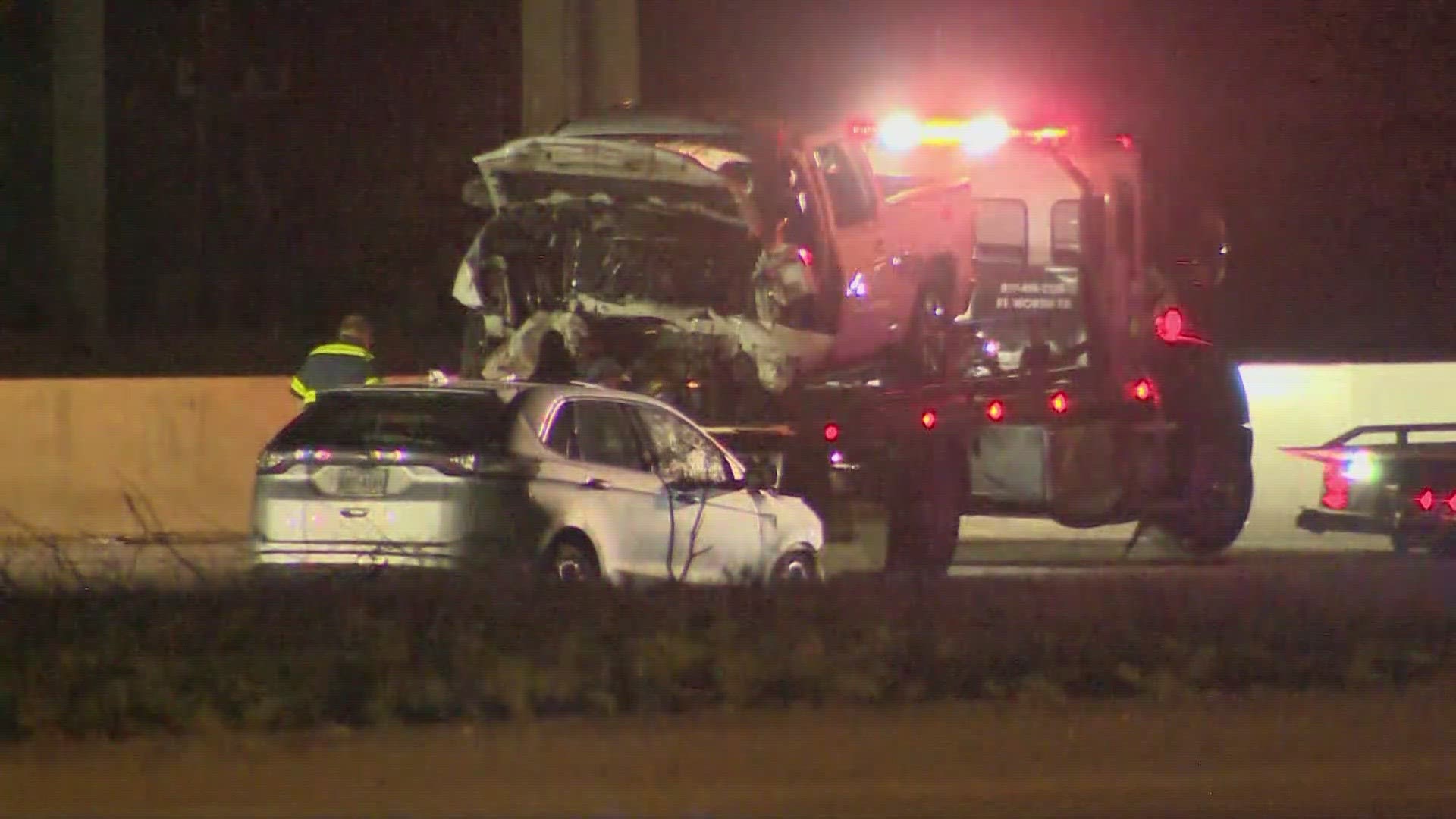 Police say a vehicle was driving west in the eastbound lanes and crashed into another vehicle. Both drivers were pronounced dead.